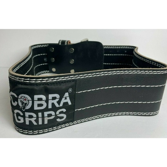 Cobra Grips Weight Power Lifting Belt 4" Wide Premium Genuine Cowhide Adjustable - Picture 3 of 5